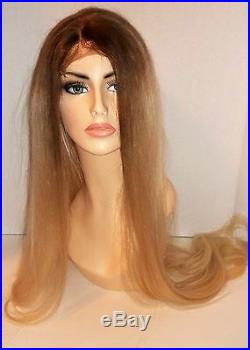 100% Blonde Ombre Peruvian Human Hair Lace Front Wig CUSTOM UNIT