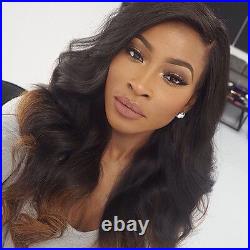 100% Brazilian Human Hair Wig Ombre Color Full Lace Wig Highlight Lace Front Wig