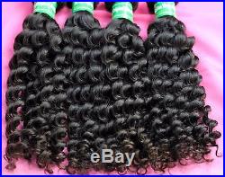 100% Brazilian Virgin Human Curly Black Hair Weave EXTENSION, 100g, 12 28 1pc
