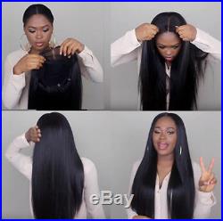 100% Brazilian Virgin Human Hair Silky Straight Lace Front Wig With Baby Hair