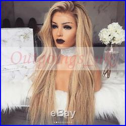 100% European Human Hair wigs Remy Long Ombre Blonde Lace Front/Full Lace wigs