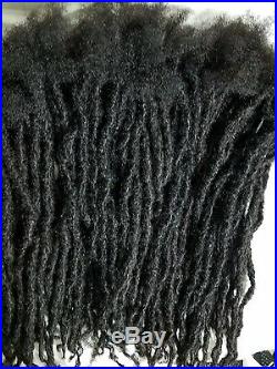 100% Human Hair Locks handmade Dreadlocks 100 pieces 6 black