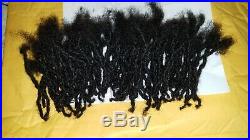 100% Human Hair Locks handmade Dreadlocks 80 pieces 5 black