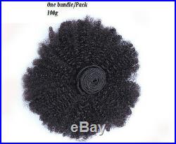 100% Mongolian Afro Kinky Curly Virgin Hair Weave EXTENSION, 100g, Natural Black