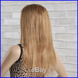 100% Remy Indian Human Hair Full Lace Wigs Silky Straight #27 Honey Blonde