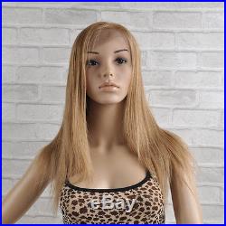 100% Remy Indian Human Hair Full Lace Wigs Silky Straight #27 Honey Blonde