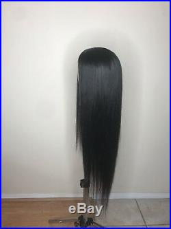 100% Unprocessed Peruvian Straight Human Hair Lace Closure 30 inch Wig