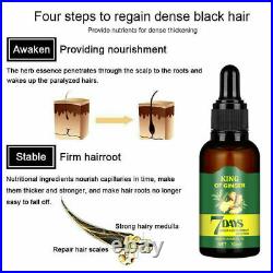 10PCS Hair Regrow 7 Day Ginger Germinal Serum Essence Oil Loss Treatment Growth