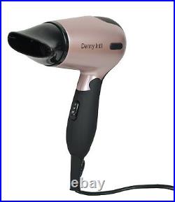 1200w Folding Travel Dual Voltage Hair Dryer Concentrator Hairdryer Rose Gold