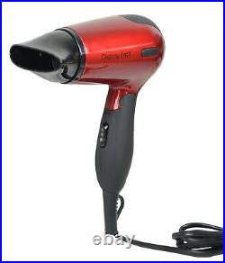 1200w Folding Travel Hair Dryer Concentrator Dual Voltage Heat Hairdryer Hot Red