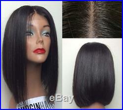 12 100% Indian remy human hair BOB Straight full lace wig/lace front wig 4color