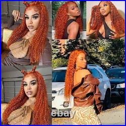 13×4 Ginger Orange Curly Lace Front Wig Remy Deep Wave Human Hair Wigs for Women