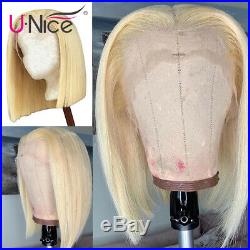 13x4 Blonde Lace Front Wig 613 Short Bob Lace Front Human Hair Wigs 150% 12 US