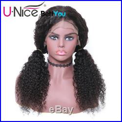 16 inch 8A Indian Curly Virgin Human Hair Lace Front Wig Glueless Lace Wig UNice