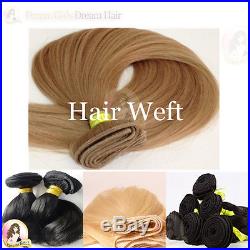 18 100% Indian Remy Weft Hair Extensions #613a Light ash blonde Double Drawn