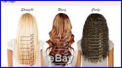 18 lace front wig curly 100% indian remy human hair long wig 1# jet black