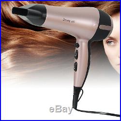 2200w Professional Hair Dryer With Nozzle Concentrator Heat Hairdryer Rose Gold