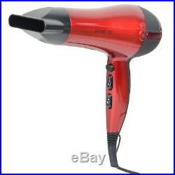 2200w Professional Style Hair Dryer With Nozzle Concentrator Heat Hairdryer Red