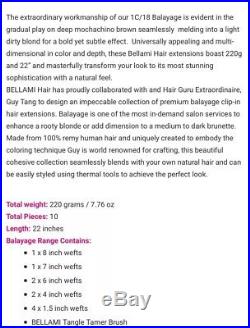 22 200g Balayage Ombré bellami hair extensions #1C Moch Brwn/#18 Dirty Blnd