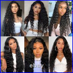 28inch Transparent 13×4 Lace Front Human Hair Wigs Loose Deep Wave Wig Remy Hair