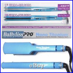 2 Pack Babyliss Pro Nano Titanium 1 Ultra Thin + 2 Flat Iron Hair Straightener