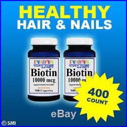 2 Pack Biotin Maxium Strength 10000 mcg Herb 1 + Year Supply Healthy Hair/Nails