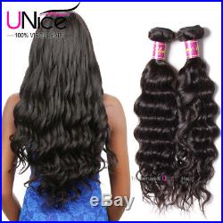 300g 8A Virgin Peruvian Natural Wave Human Hair 3 Bundles UNice Hair Extensions