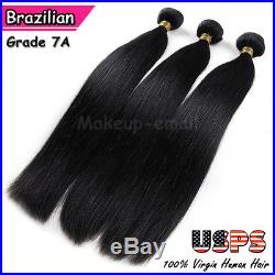 300g THICK 3 Bundles 7A 100% Unprocessed Virgin Human Hair Brazilian Peruvian