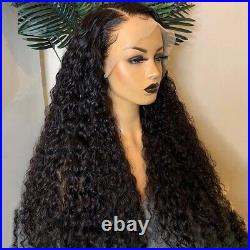 30inch Curly Deep 4x4 Lace Closure Human Hair Wig Black 13x4 Lace Frontal wigs