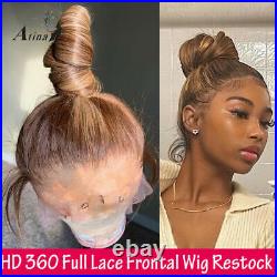 360 Full Lace Front Human Hair Wigs Straight HD Women Highlight Brazilian Hair
