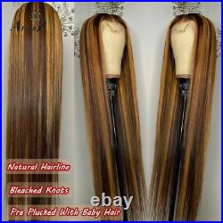 360 Full Lace Front Human Hair Wigs Straight HD Women Highlight Brazilian Hair
