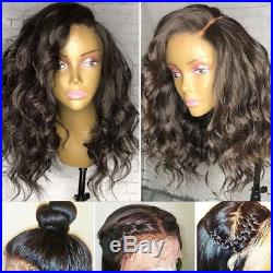 360 Lace Frontal Wig Pre Plucked Glueless Brazilian Human Hair Wigs off Black hb