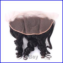 3 Bundles Brazilian Loose Wave with Closure 13X4 with Baby Hair Bleached Knots