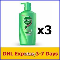 3x650ml Sunsilk Healthier & Long Shampoo Nourishes Styling Hair Care Beauty