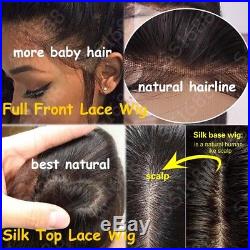 44 Silk Top Full Lace Human Hair Wig Pre Plucked Wavy Peruvian Lace Front Wig s