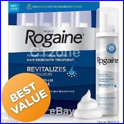4 Months Rogaine Foam Men's Revitalizes Hair Unscented 5% Minoxidil for Men