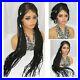 4 by 4 closure-Ghana weaving- braided wig-summer style- lace front- black wig
