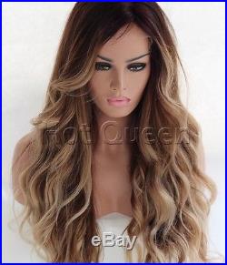 6A 100% Brazilian Human Hair wigs Remy Long Ombre Brown Lace Front/Full Lace wig