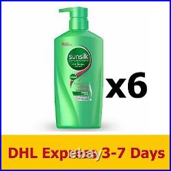 6x650ml Sunsilk Healthier & Long Shampoo Nourishes Styling Hair Care Beauty