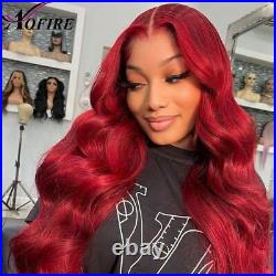 99J Burgundy 13x4 Lace Front Wigs Women Loose Deep Wave Human Hair Cosplay Wigs