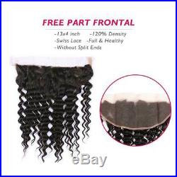 9A Brazilian Human Hair 3 Bundles With 13×4 Frontal Closure Deep Pineapple Wave