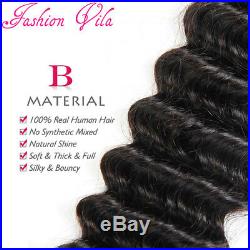 9A Brazilian Virgin Human Hair Extensions 1/3 Bundles Deep Pineapple Curly Wave