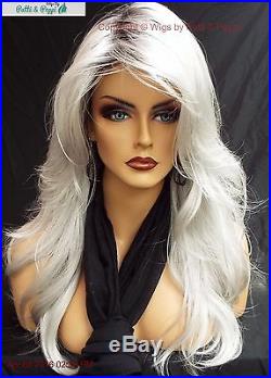 Angelica Designer Wig #60 White Rooted Illumina R Long Flowing Waves Sexy