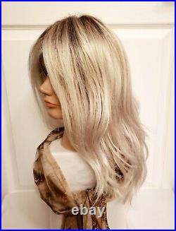 Arrow by Ellen Wille Synthetic Wig in Silver Platin Blonde Rooted Lace Mono Part