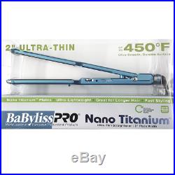BaByliss Pro Nano 2 Titanium-Plated Ultra-Thin Straightening Flat Iron -NEW