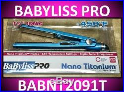 Babyliss Pro 1 1/4 Nano Titanium Flat Iron 450° Hair Straightener Led Babnt2091