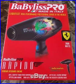Babyliss Pro BABF7000 Rapido Ferrari Designed Engine Hair Dryer, 2000 Brand New