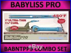 Babyliss Pro Nano Titanium 1 Flat Iron Straightener & 1 1/4 Curling Iron Combo