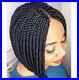 Black Bob box short Braided Wig, with Lace part