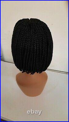 Black Bob box short Braided Wig, with Lace part